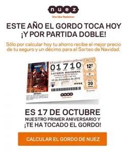 Nuez Seguros campaña "piñata virtual" en Facebook